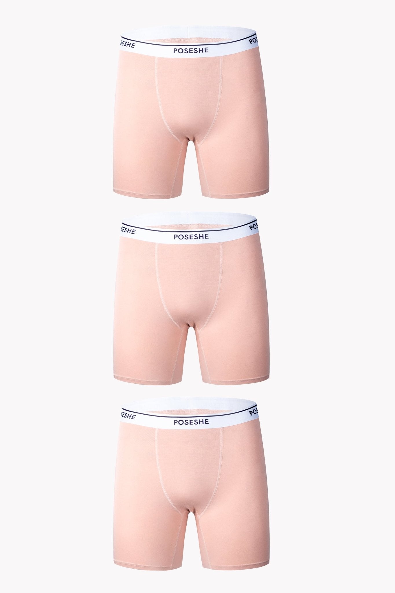 POSESHE High-Waisted Women Boxer Underwear (Period Friendly) 3 Pack