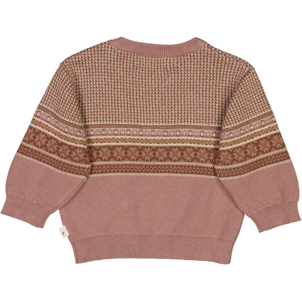 Jacquard Pullover Elias - warm grey melange –