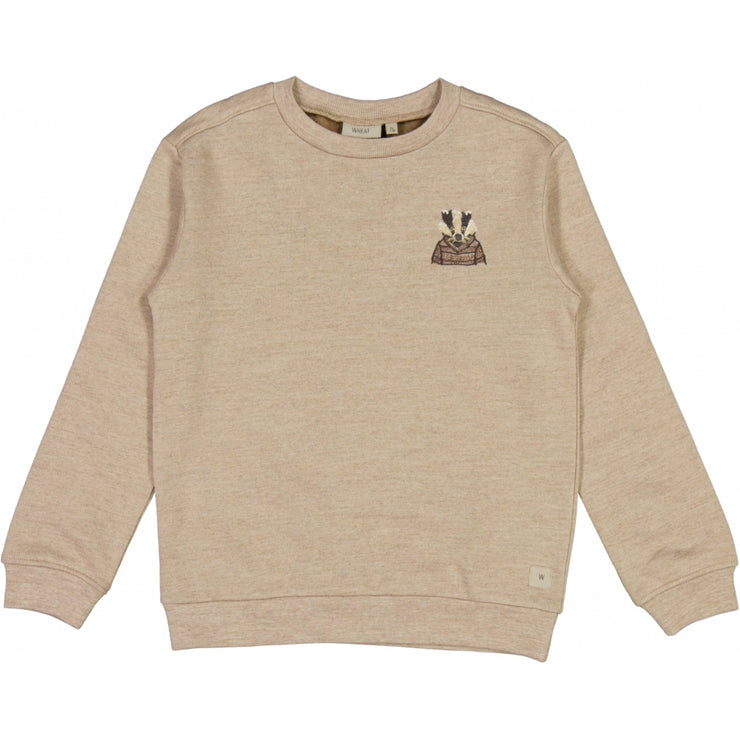Wheat Wool Sweatshirt Badger embroidery Sweatshirts 3204 khaki melange