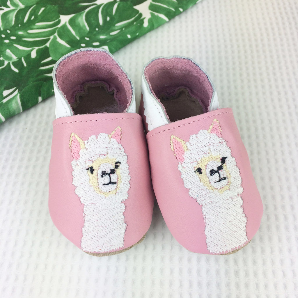 Pink Alpaca Leather Baby Shoes by Born 