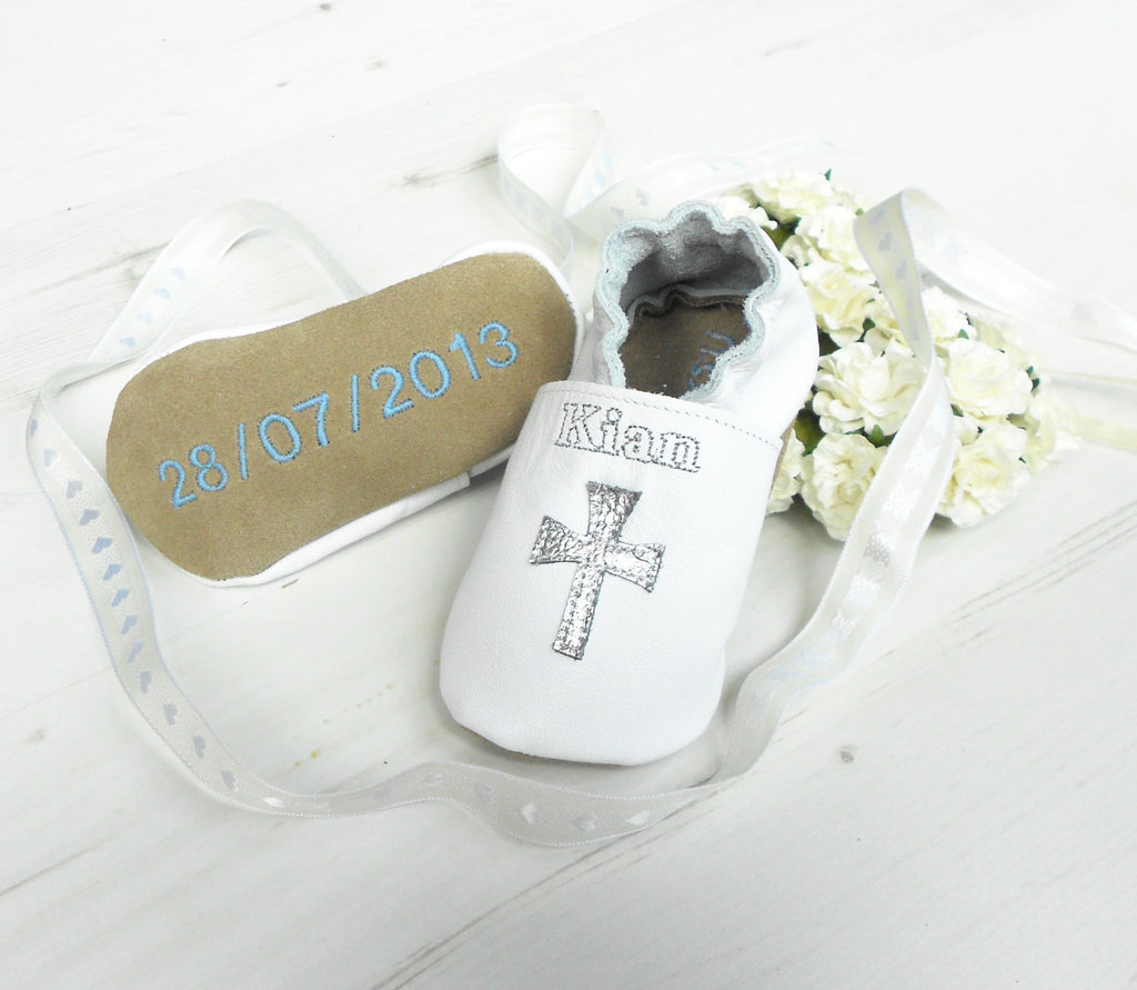 personalised baby christening shoes