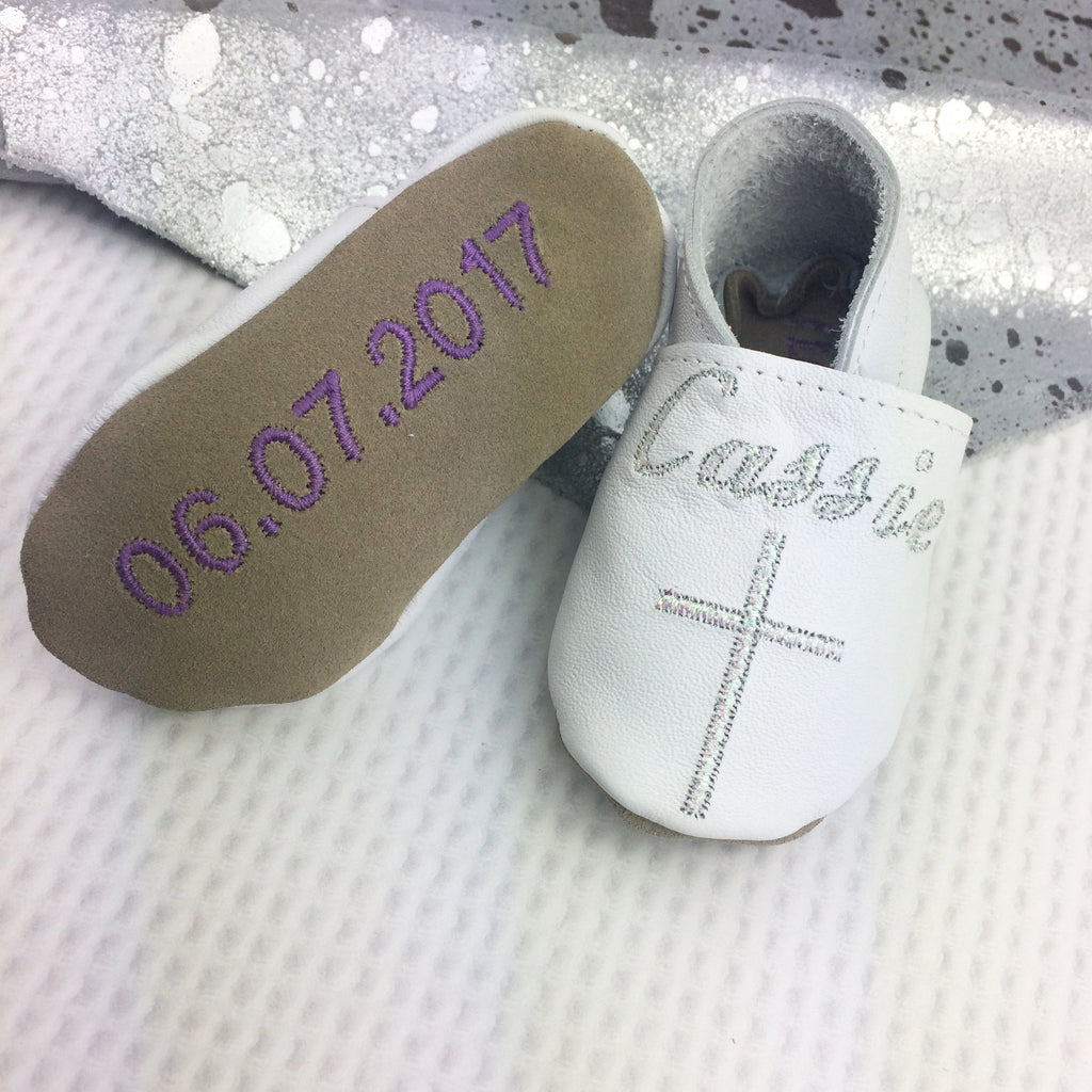 personalised baby christening shoes