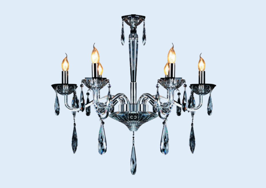 iron and crystal chandelier