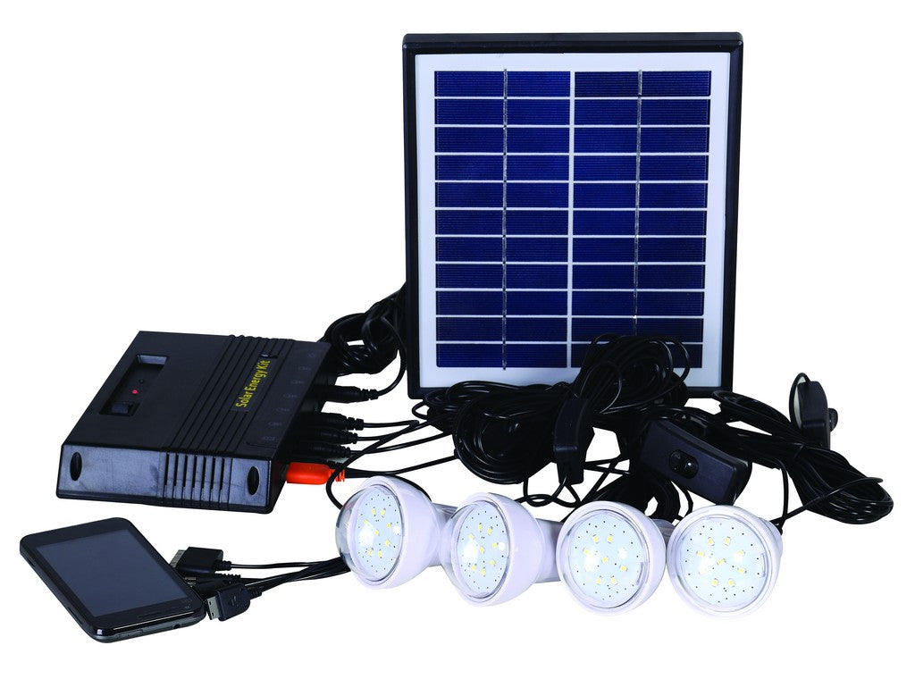 LED SOLAR HOME LIGHT KIT.4x3W BULBS,8W PV PANEL,13.7Ah – ACDC Dynamics