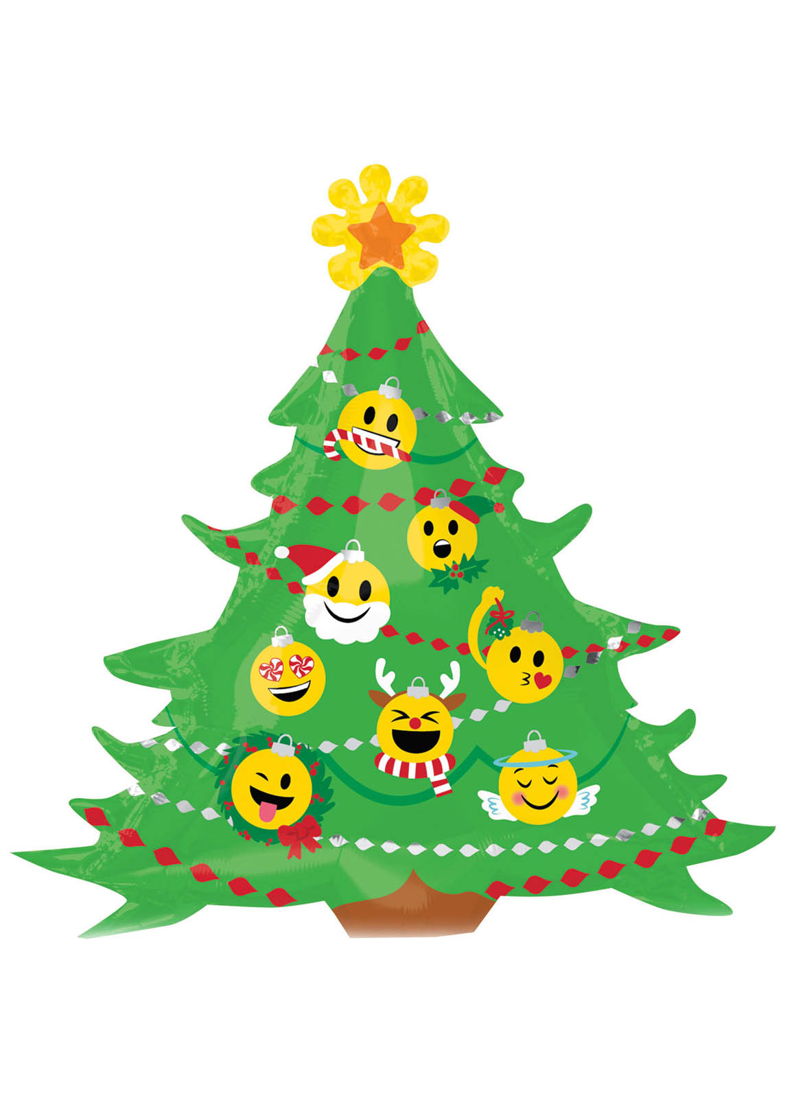 Christmas Tree Emoji SuperShape Balloon — Party Britain