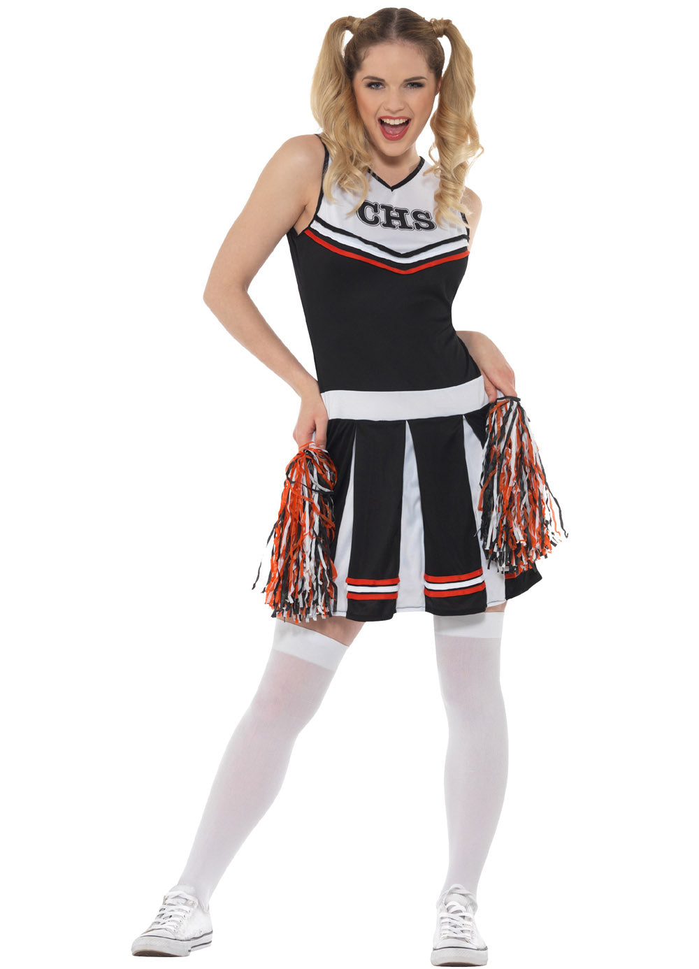 Black Cheerleader Costume Adult — Party Britain