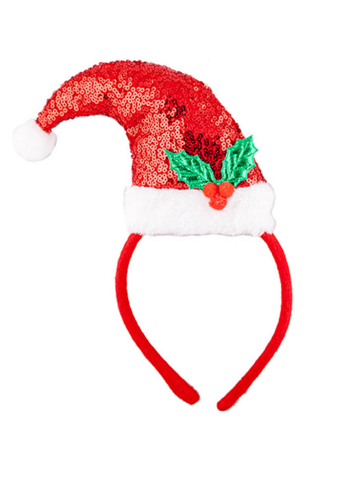 Sequin Santa Hat Headband — Party Britain