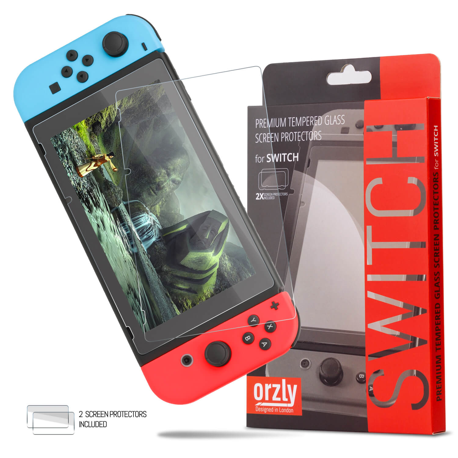 Orzly Accessories Kit Bundle Compatible with Nintendo Switch OLED Console  (NOT 2017 Edition Compatible) Ultimate Geek Pack with Case and Screen