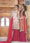 Miilady Fancy Stitched suit MF-2230 - Pink party wear