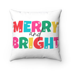 Merry and Bright Spun Polyester Square Pillow Case