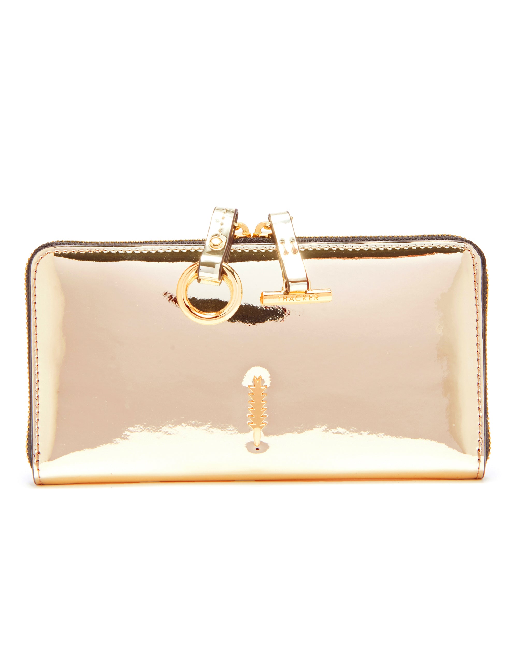 Avery Zip Wallet-Gold