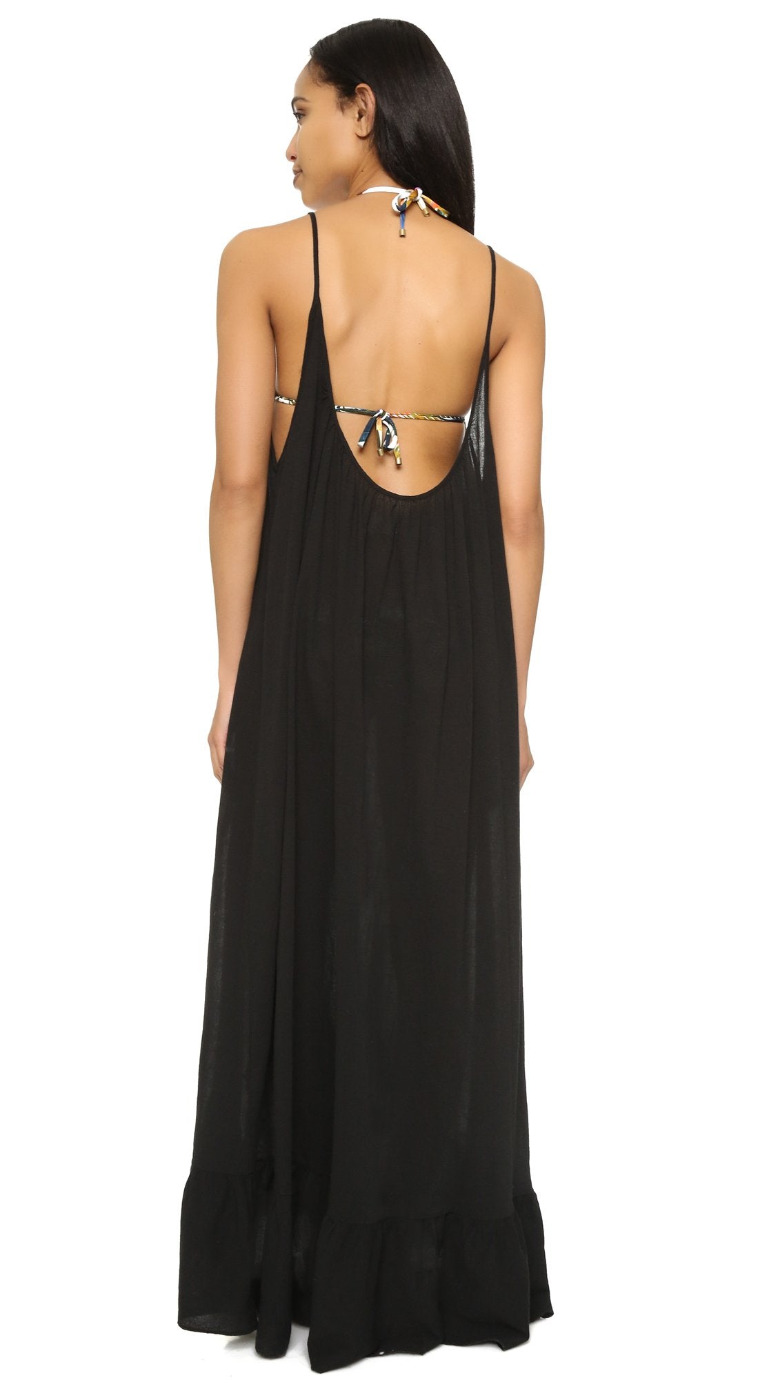 9seed paloma ruffle maxi dress