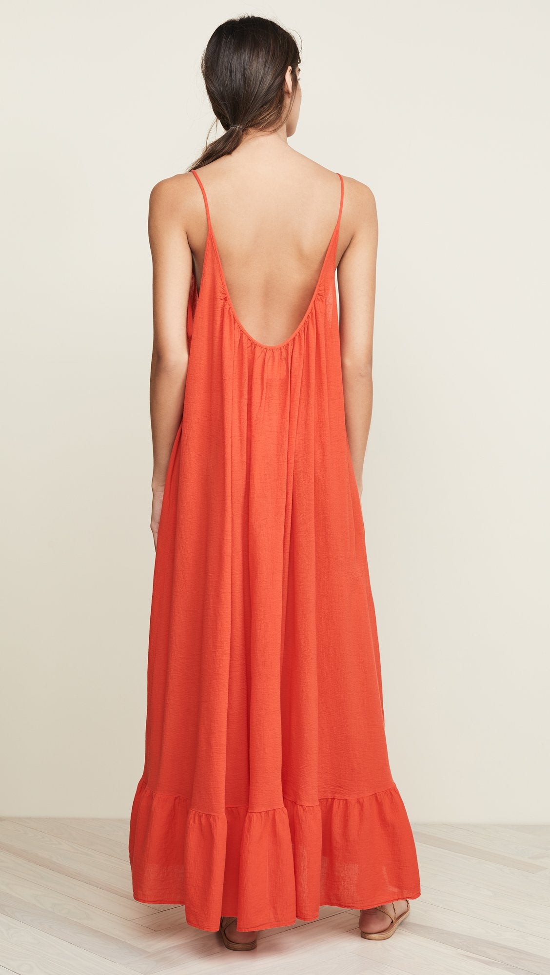 9seed paloma ruffle maxi dress