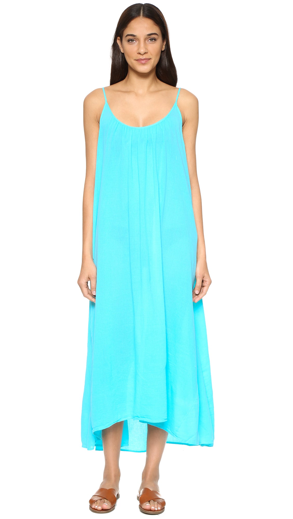 9 Seed Tulum Maxi Cover Up Dress Ocean Blue | ShopAA