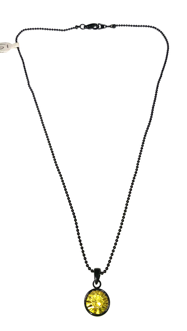  ShopAA Jewelry Single Stone Pendant Charm Necklace in Yellow 