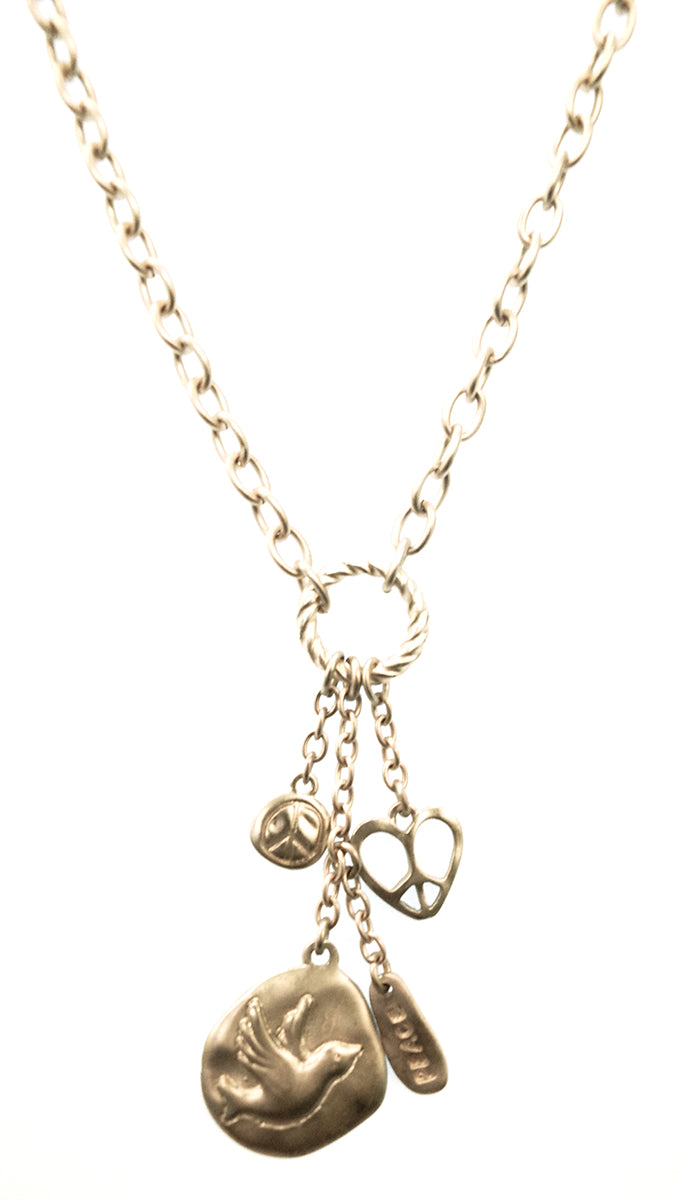 Apparel Addiction Gold Peace Dove Necklace