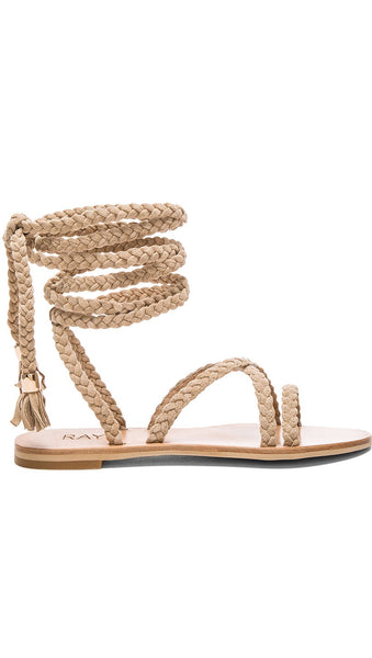 Raye Sadie Gladiator Sandal Nude - Flats - Braided - Suede - Fringe ...