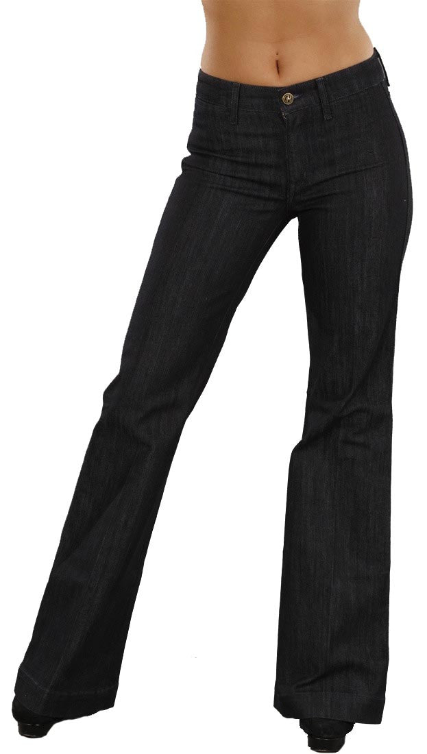 Rich & Skinny Flare Leg High Waist Jean in Dark Denim