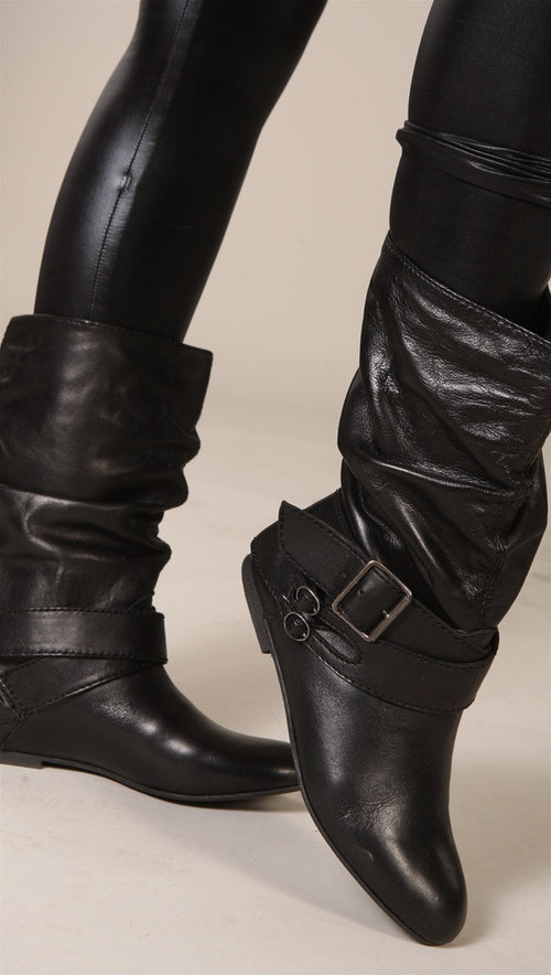 Rouges Buckle Strap Leather Short Boots by Jeffrey Campbell