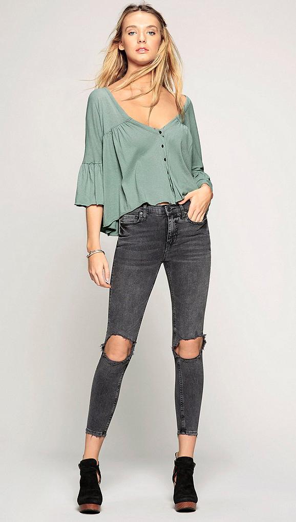 free people jeans busted knee