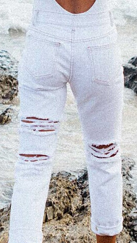 white destroyed jeans