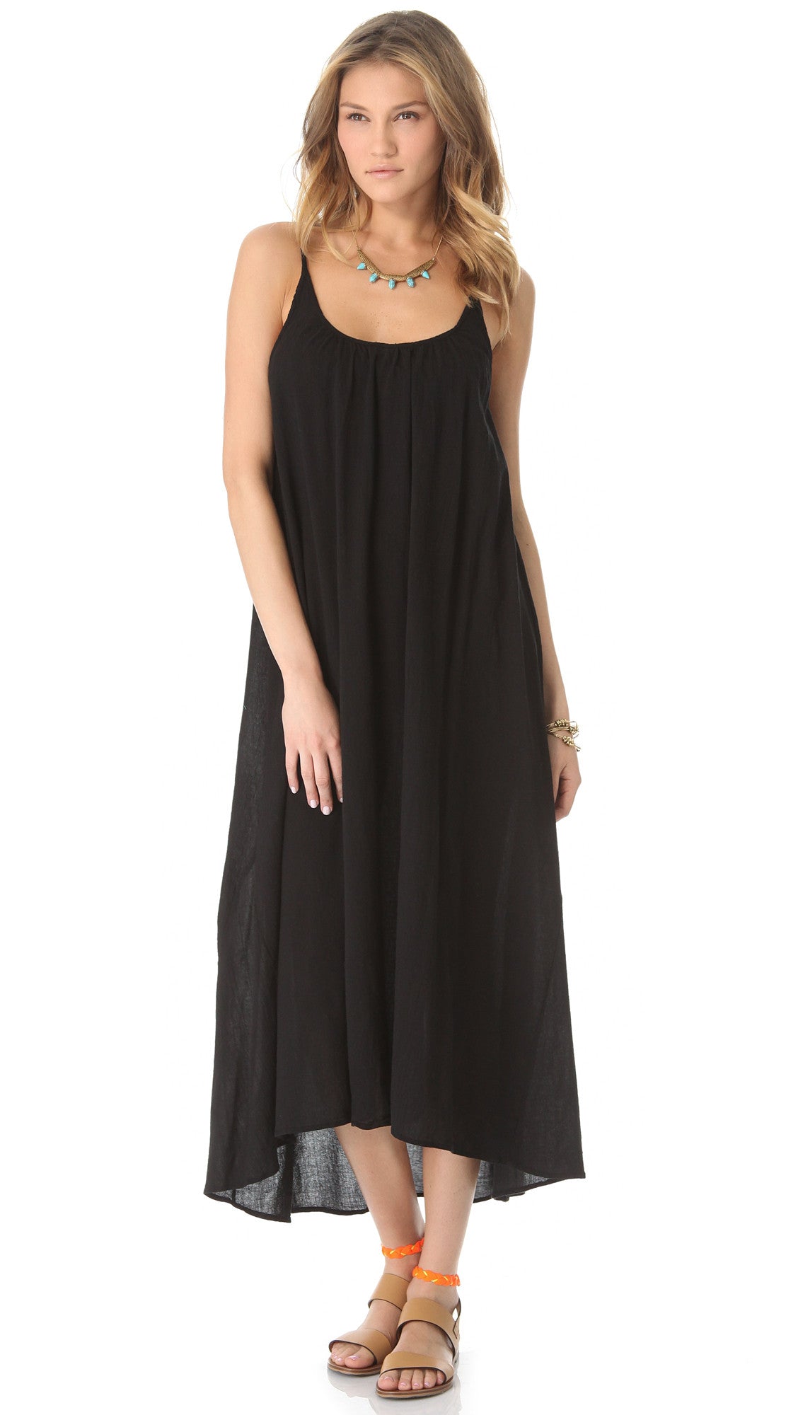 Tulum Dress in Black by 9 Seed Brand - Maxi - Cover-up - Gauze Knit ...