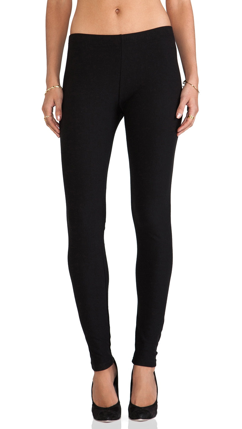 Plush Cotton Fleece Lined Legging Black Cotton | ShopAA