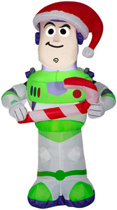Gemmy 3.5 Foot Toy Story Buzz Lightyear Airblown Inflatable with Candy Cane