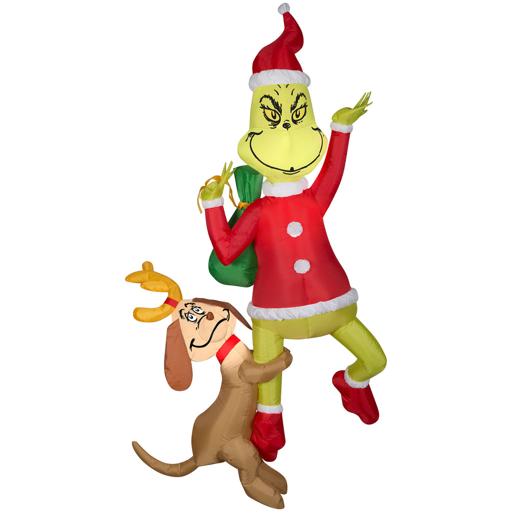 Animated Airblown-Grinch Putting Santa Hat on Max-Scene-Dr. Seuss - On Sale  - Bed Bath & Beyond - 36211151