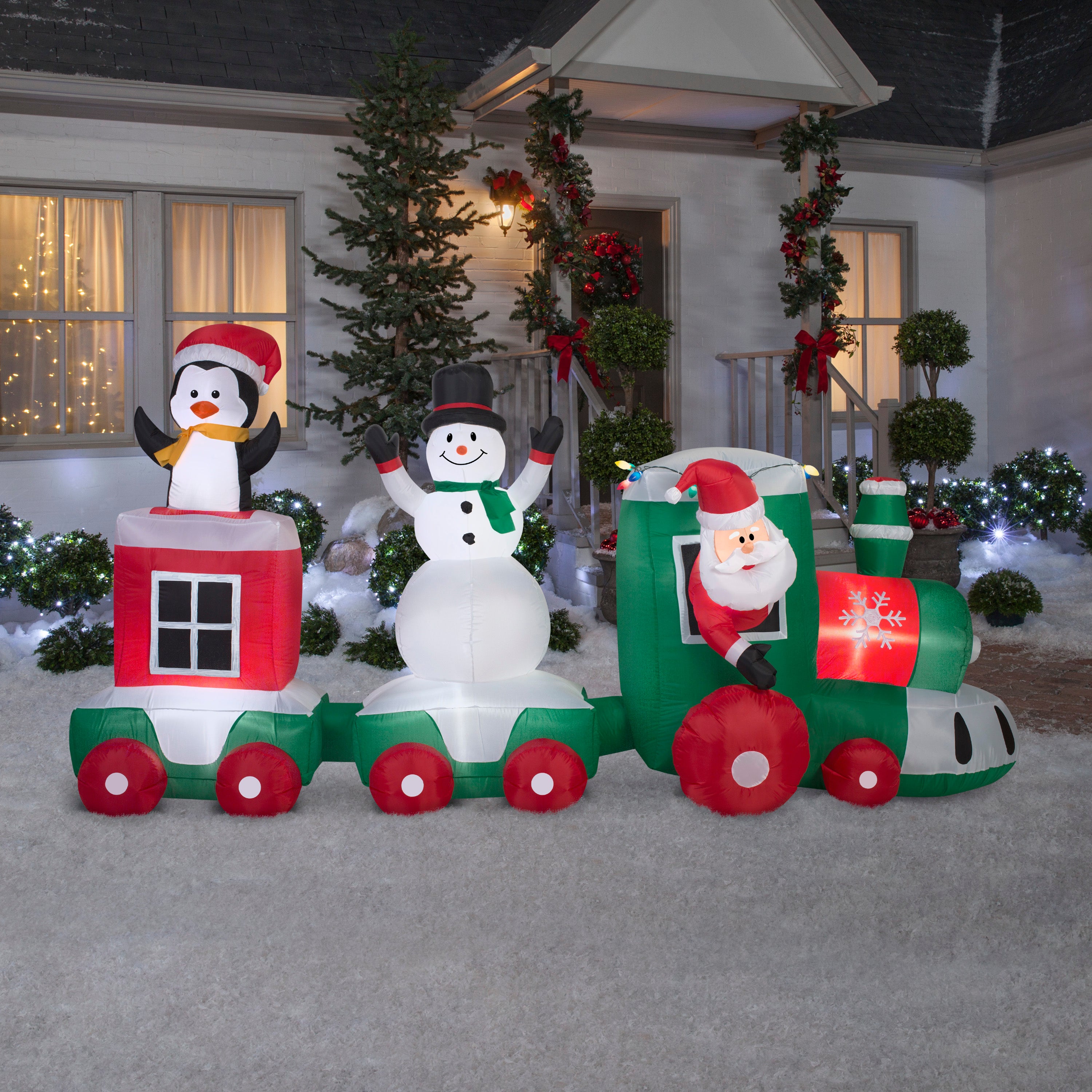 11.5' Wide Airblown Car Train Scene Christmas Inflatable – Seasons ...