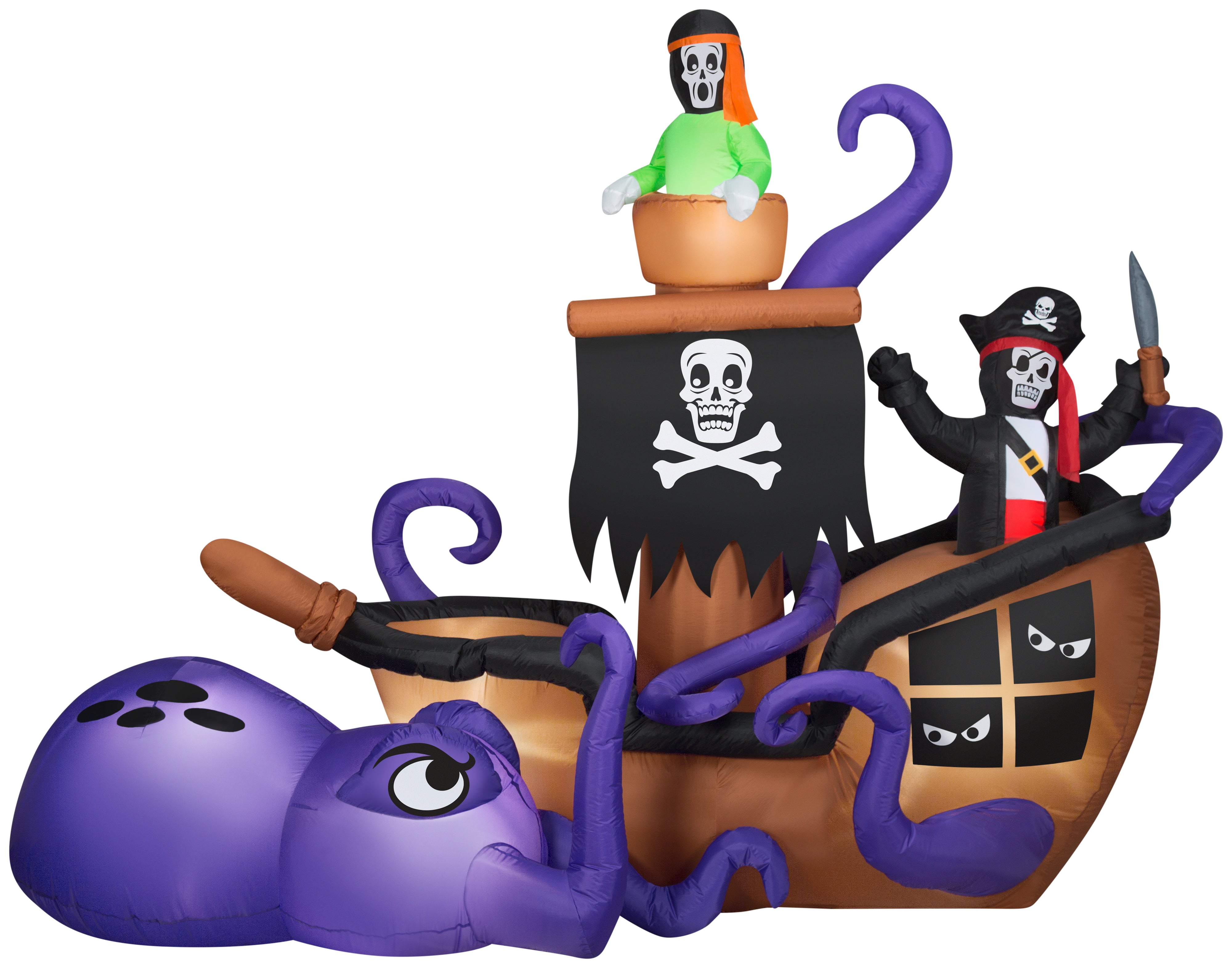 Gemmy Airblown Inflatable Halloween Pirate Ship 75 Ft Tall Black Seasons Inflatables 9498