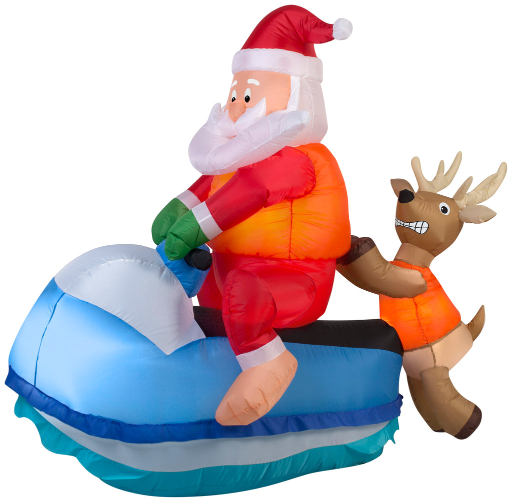 5' Airblown Santa on Jet Ski Scene Christmas Inflatable – Seasons ...