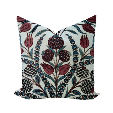 Thibaut Honshu Red and Blue Floral Throw Pillow