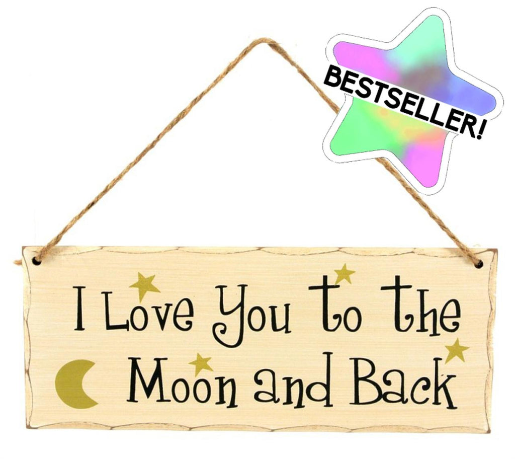 Splash Hanging Sign I Love You To The Moon Back Heartstrings Home Decor Gifts