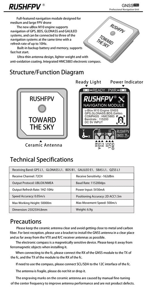 RUSHFPV GNSS Pro GPS with Compass