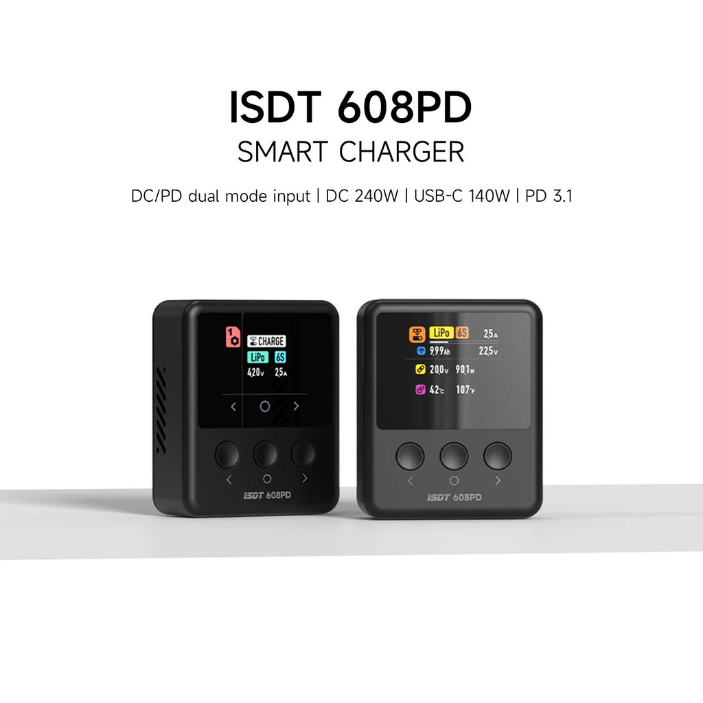 ISDT 608PD 240W 10A 1-6S DC Smart Charger - Black