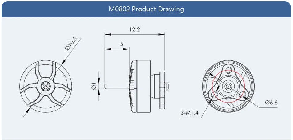 T-Motor M0802 II Micro Motor - 27000Kv