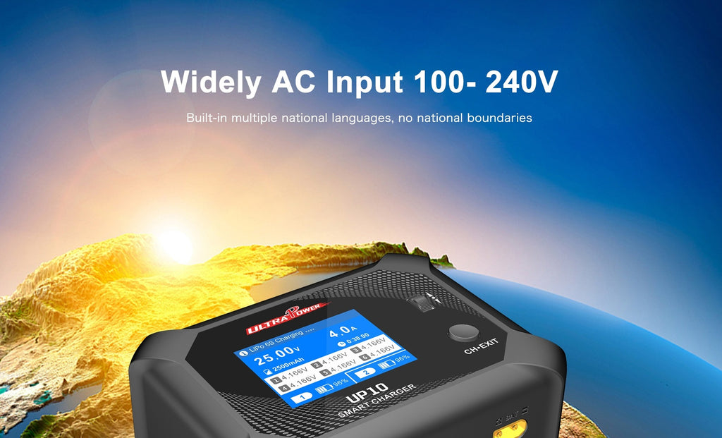UltraPower UP10 200W 10A 1-6S Dual Channel AC/DC Smart Charger