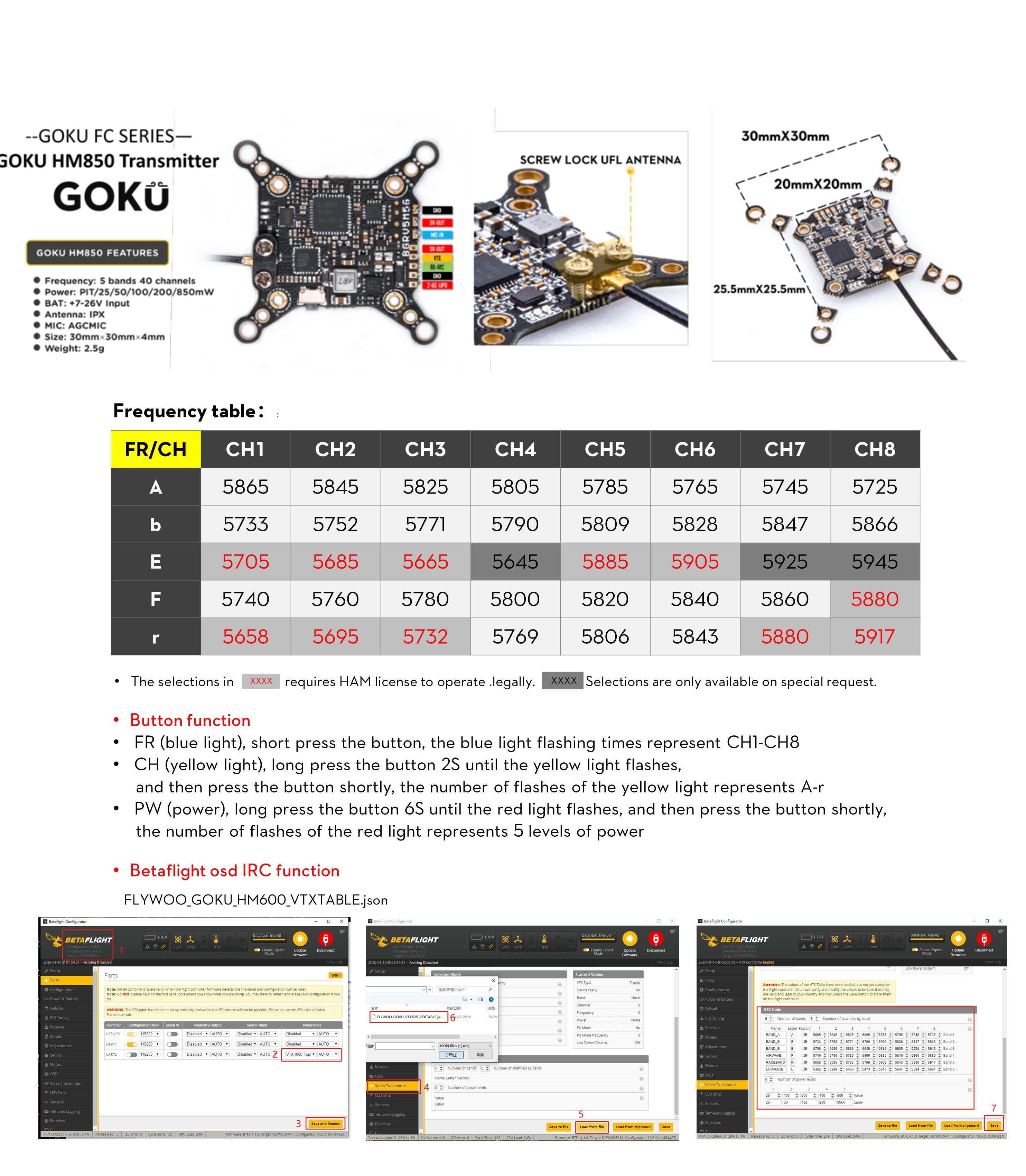 Flywoo Goku HM850 16x16/20x20/25x25 25-850mW 5.8GHz VTX for Sale