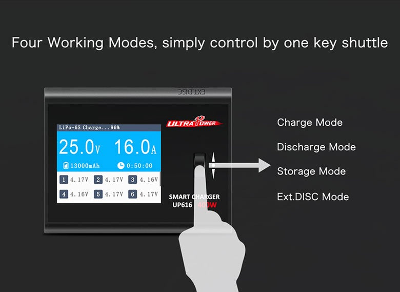 UltraPower UP616 400W 16A 1-6S LiPo/LiHV Smart Charger