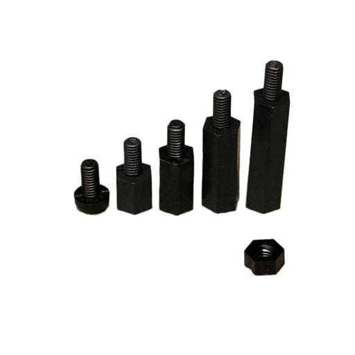 Swpeet 270Pcs 18 Sizes Black Nylon Round Spacer Standoff Screw Nut  Assortment Kit, Nylon ABS Plastic