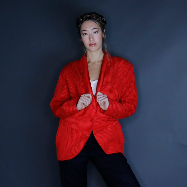 Vintage Red Avant Garde Oversized Jacket