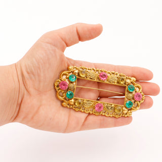 chanel pink brooch