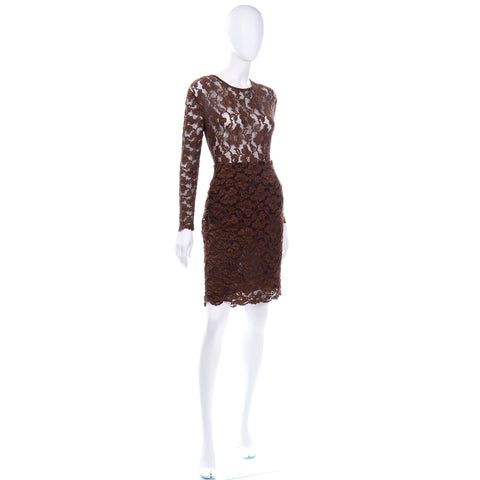 Bill Blass vintage brown lace dress