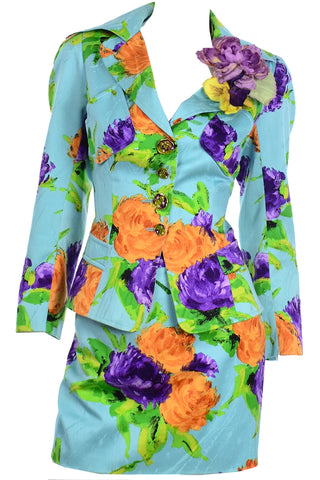vintage Christian Lacroix Floral Skirt Jacket Suit