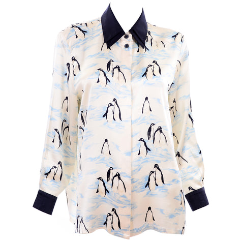 Vintage Escada silk Penguin blouse