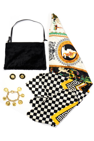 Sustainable Gifts Vintage Bag Scarf Bracelet Earrings Versace style