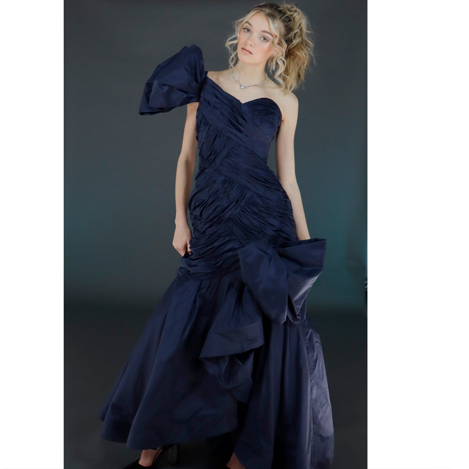 Scaasi Vintage Blue formal Evening gown