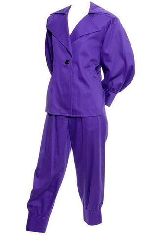 vintage Yves Saint Laurent Monochromatic purple pants outfit