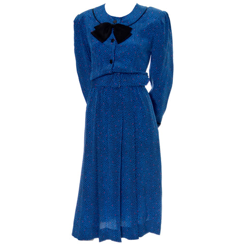 vintage blue polka dot Albert Nipon Dress